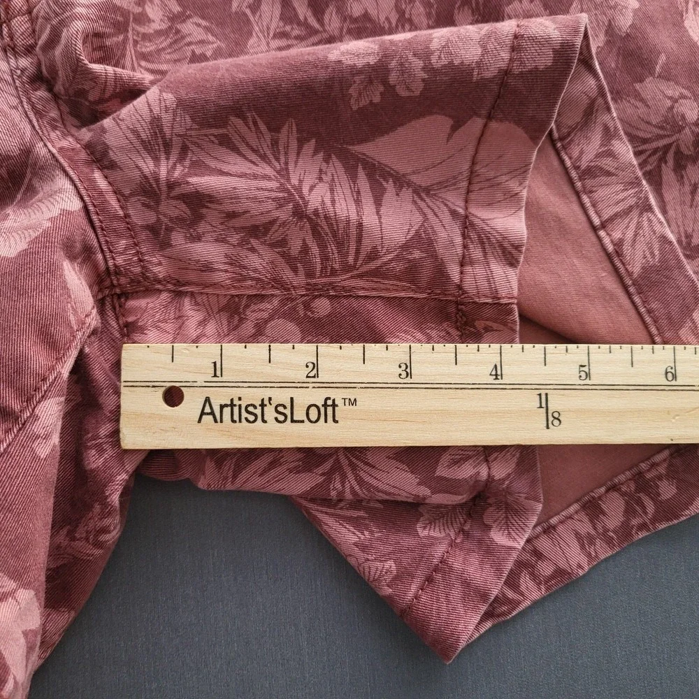 ana A New Approach Womens Mauve Floral Mid‎ Rise Twill Shorts Size 6 Boho Y2K